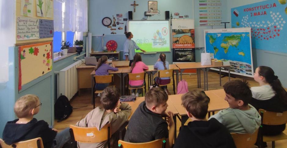 Spotkania z uczniami szkół podstawowych powiatu włoszczowskiego na temat bezpiecznej pracy na wsi